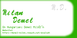 milan demel business card